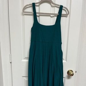 Beyond Yoga Sustainable Featherweight Square Neck Midi Dress